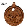 Wooden Christmas Ornaments 3D Light Up Ornament, Layered House Tree Snowman Magnetic Fridge Magnets for Nativity Scene Hanging Decoration Xmas