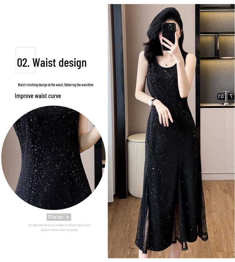 Starry Sky Sleeveless Dress with Sun Protection Cardigan