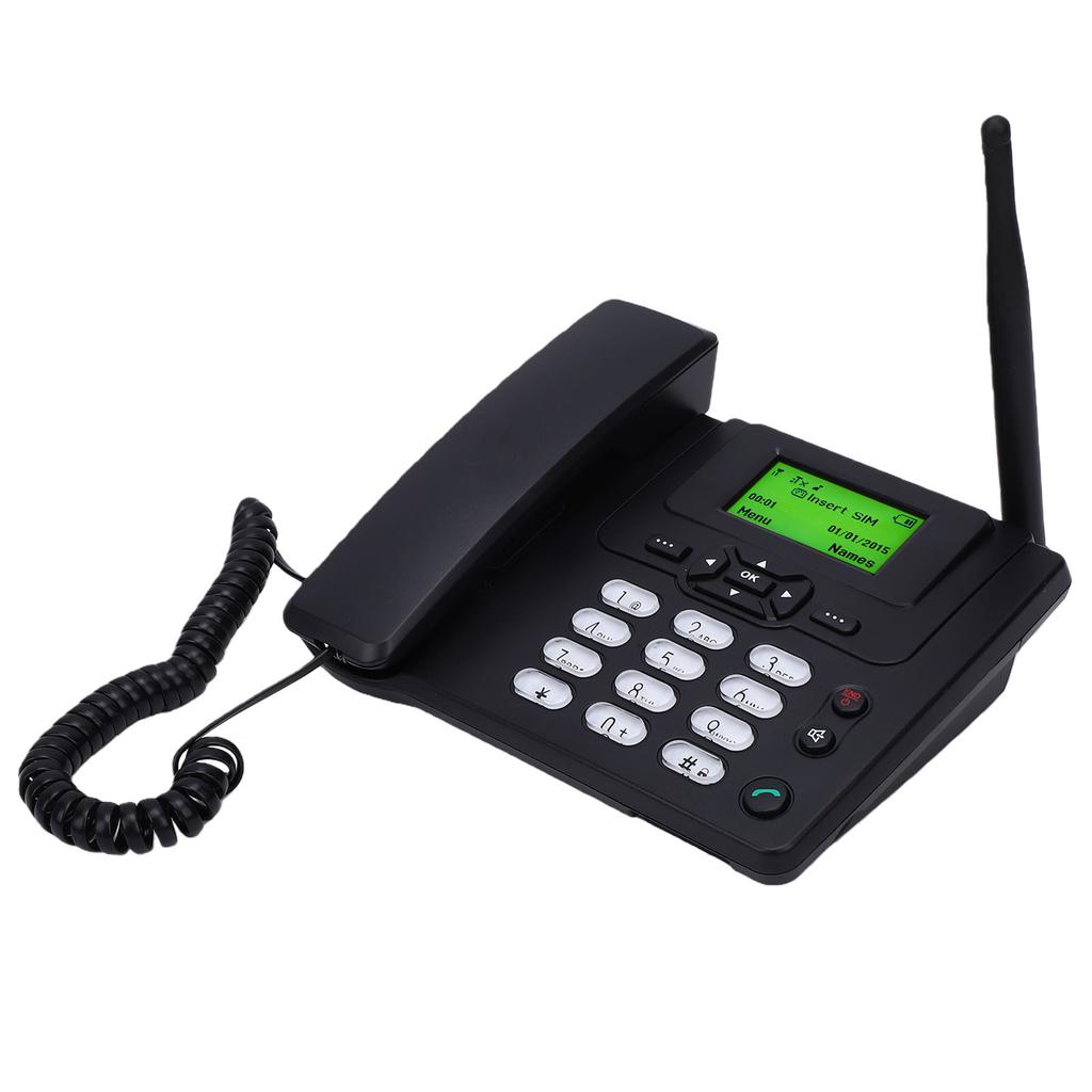 Wireless Desktop Phone 2G Fixed Cordless Landline Phone with 2.4 Inch Display FM Radio Alarm Clock Caller ID Built in