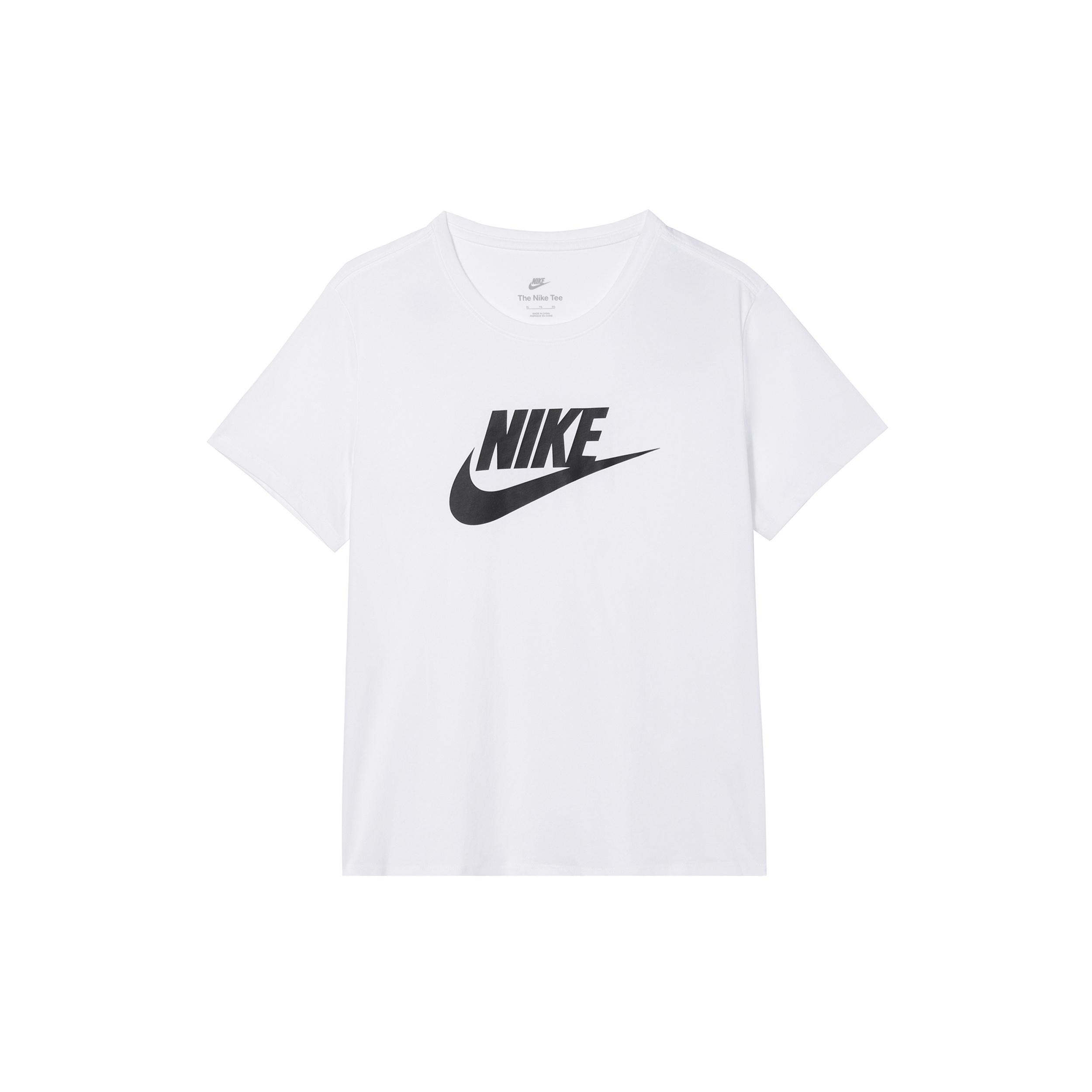 (WMNS) Nike Sportswear Essentials Logo T-shirt Asia Sizing White Black Women s DX7907-100 M