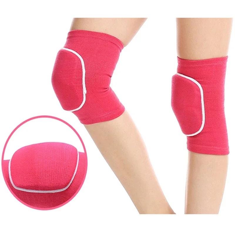 1Pair Sports Knee Pads Comfortable Breathable Stretchy Volleyball Roller Skating Knee Brace Thickened Sponge Dance Protectors
