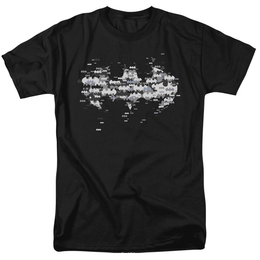 DC Comics - Batman - Multi Bat Logo - Adult Unisex Short Sleeve T-Shirt - Black 4XL