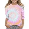 Children's 3/4 Sleeves Printed O-neck Top Everyday Casual T-shirt
