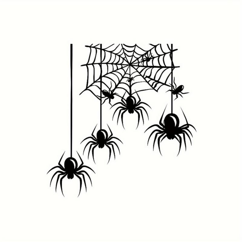 3Pcs PVC Spider Wall Decal for Light Switch Removable Spider Web Sticker Festive Home Decoration for Living Room, Bedroom, and Party Decor