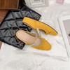 2025 Summer New French Small Man Inner Height Increase Ballet Single Shoes Women's Retro Bow One Pedal Single Shoes