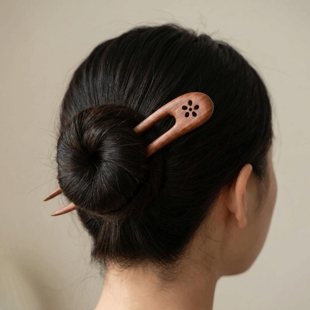 Chinese Style Hair Forks Handmade Ponytail Hair Bun Maker Exquisite Wooden Hair Sticks  Women