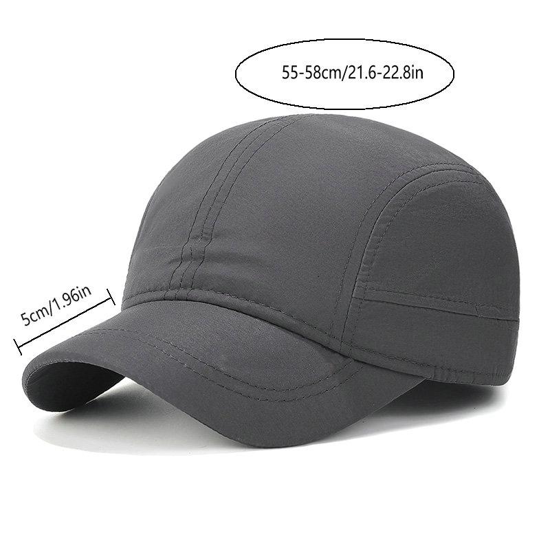 Solid Color Quick-Dry Waterproof Light Panel Baseball Cap Short Brim Open Ventilation Running Hat for Outdoor Sports