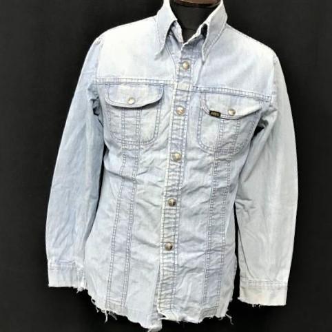 

USED/LEE 80s-90s Vintage Tag Made in USA Men’s L Chambray Shirt Soft Denim Jacket