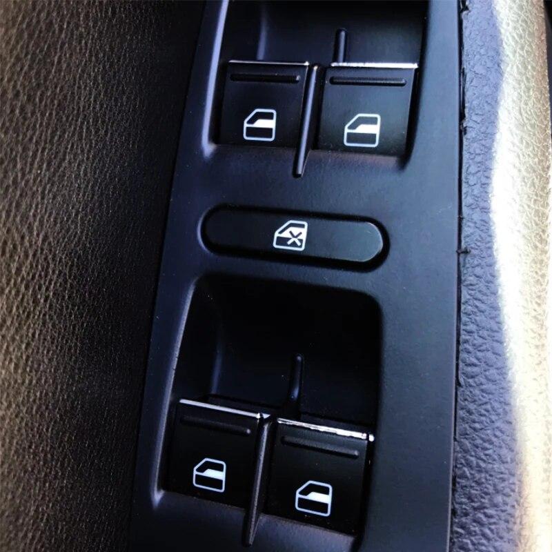 7 Stück für Volkswagen VW Tiguan MK2 2017 – ABS-Chrom-Fensterheber-Knopf-Schalter-Knopf-Abdeckungs-Zubehör