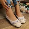Women Mesh Round Toe Ballet Flats Mary Jane Shoes Lightweight Slip On Casual Footwear with Bow Accent and Low Heel for Daily Wear