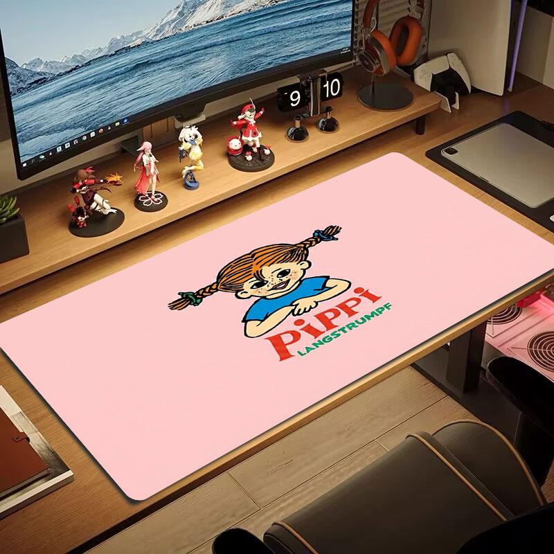 Pippi Longstocking Large Size Mouse Pad Large Gaming Table Cushion Non-slip Laptop Tablet Big Mousepad XXL Mat Mini PC Playmat With Lock edge