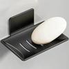 1pc  Black carbon steel soap box, non perforated wall mounted bathroom soap box, bathroom soap holder, soap storage rack