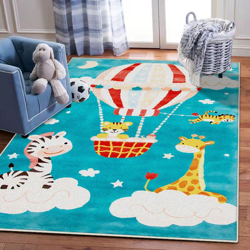 3D Cartoon Hot Air Balloon Rug Area Carpet for Living Room Kids Bedroom Sofa Kitchen Decorate Child Non-slip Floor Mats Washable