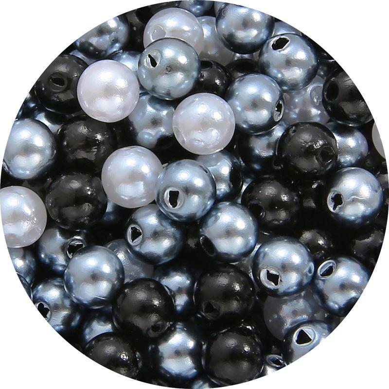 Color Abs Perforated Imitation Pearl Loose Beads Diy Hand-Woven Beaded Bracelet Homemade Jewelry Material