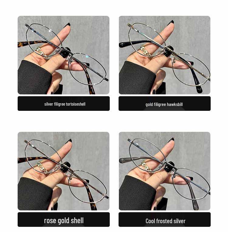 Ultralight Women's Retro Oval Glasses - Anti-Blue Light, Titanium Metal Frame