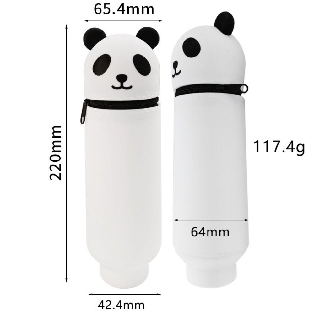 Cartoon Foldable Pencil Case Animal Shape Silicone Stationery Organizer Dirt Resistant Rabbit Panda Pencil Holder for Students