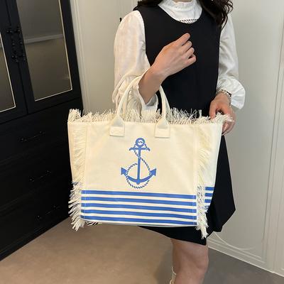 Große Canvas-Tragetaschen Ohne Reißverschluss Pendlertaschen 2026 Einfache Quasten-Dekoration Vielseitige Damen-Umhängetaschen