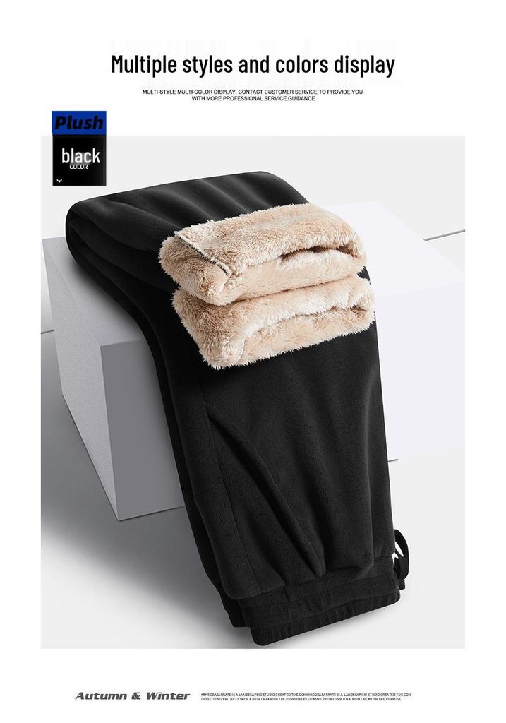 Ultra-Soft Unisex Fleece Pants - Thickened, Straight-Leg, Autumn/Winter Casual Wear