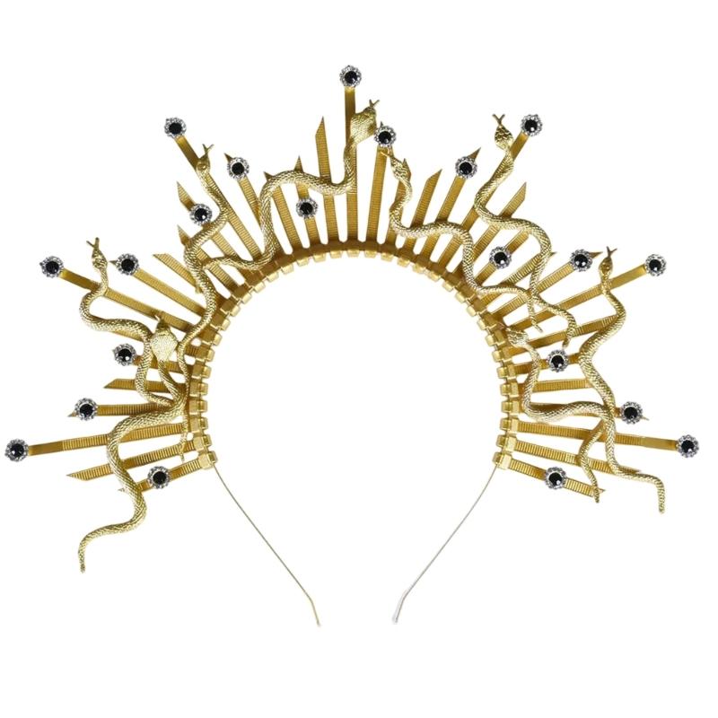 

Mystical Snake Gothic Headwear Cosplay Hair Accesories Fashion Costume For Halloween Parties And Themed Event золотой