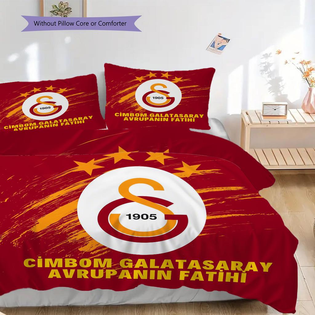 Set Copripiumino Trapuntato con Fantasia Galatasaray S.K. Federe Decorazione per la Casa Regalo di Compleanno (1 * copripiumino + 2 * federa, senza nucleo)