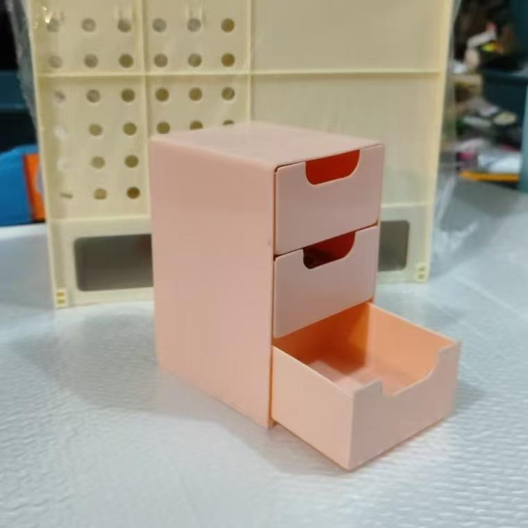 Ящик для хранения канцелярских принадлежностей, органайзер для канцелярских принадлежностей, ящик для хранения в общежитии, ящик для хранения с отделениями three layers розовый