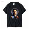 Maglietta con Design Elon Il Santo Musk Manica Lunga o Corta Top Lavato Vintage Per l'Uso Quotidiano Leggermente Traspirante