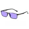 Fashion Men's Blue Light Blocking Glasses with Tea /Blue and Purple Lens Watch Computer for Office Use Mobile Gaming Goggles