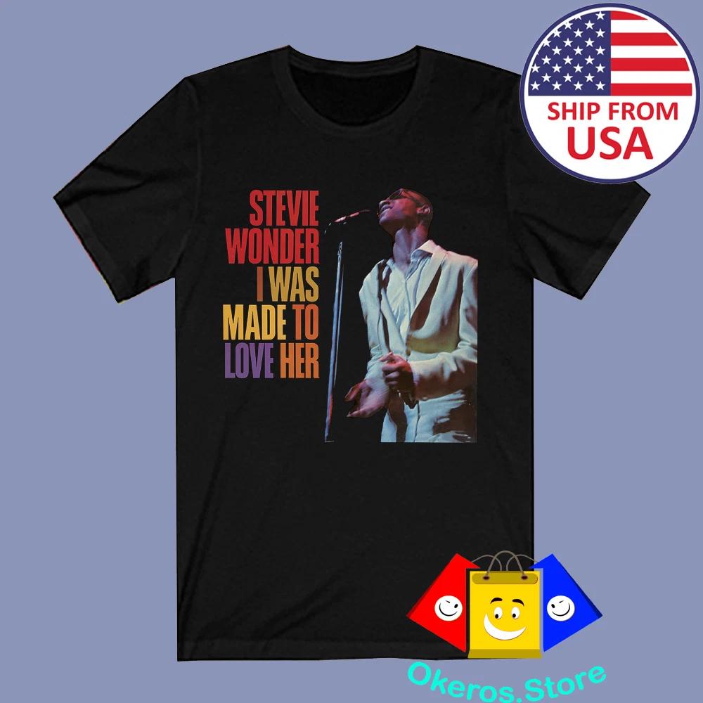 Stevie Wonder I Was Made To Love Her Men s Black Size S to 3XL M