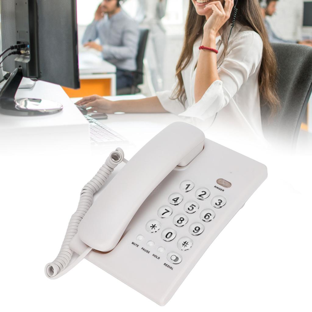 KXT504 Single Wired Corded Telephone Multifunction   Desktop Phone with Big Buttons for   Hotel(Black )
