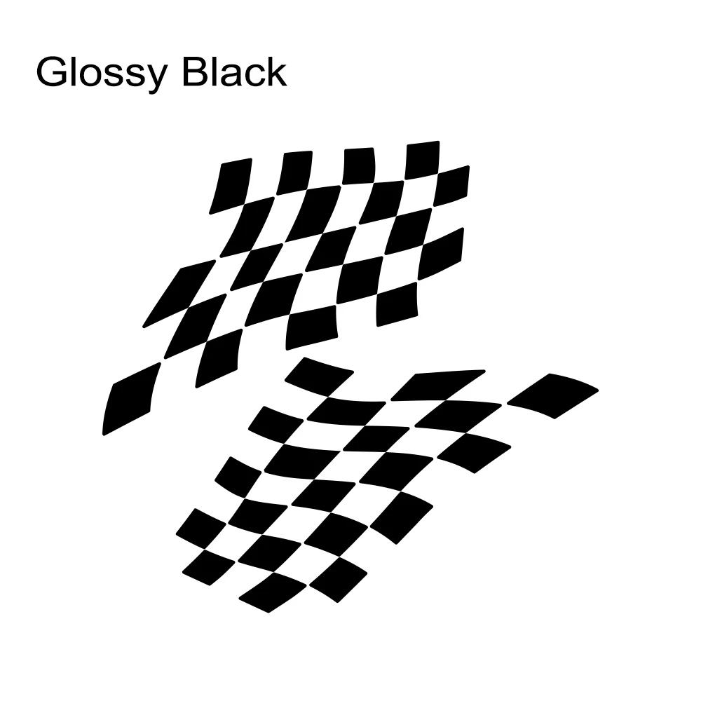 New PVC Reflective Motorcycle Sticker Retro Grid Flag Vinyl Decal Decoration Motorbike Body Accessories For Honda NS125 NS125LA Glossy Black