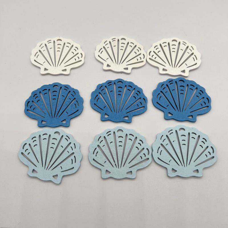 

DIY Starfish & Shell Wooden Ornaments: Marine Animal Charms & Wood Slices for Home Decoration