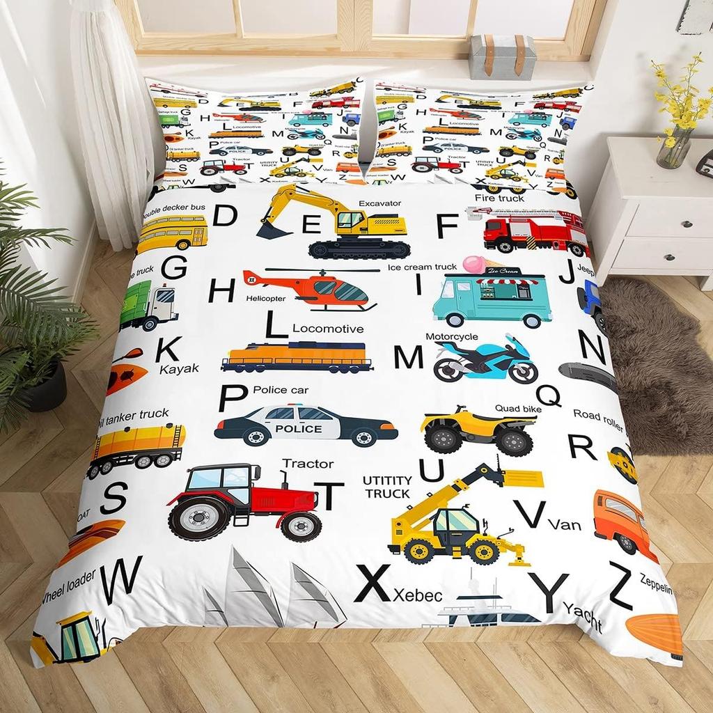 Comforter Blue Alphabet Space Spaceship Single Queen Size Cartoon Bedding Set For Boys Kids Outer Space Black Comforter