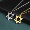 קמע דוד שרשרת תליון כוכבי גברים צבע זהב קבלה קסמי יהודים יודאיקה ישראל סמלים דתיים תכשיטים על טבעיים