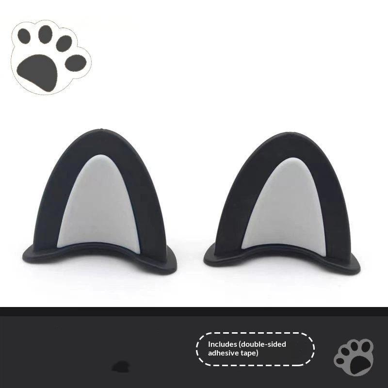 Soft ABS Bear Ear Helmet Decorations 1 Pair Adorable Appearance Easy to Install for Outdoor Riding Sports Helmets