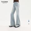 Tao Town Mädchen Herbst Koreanischer Stil Elastische Mikro-Schlagjeans