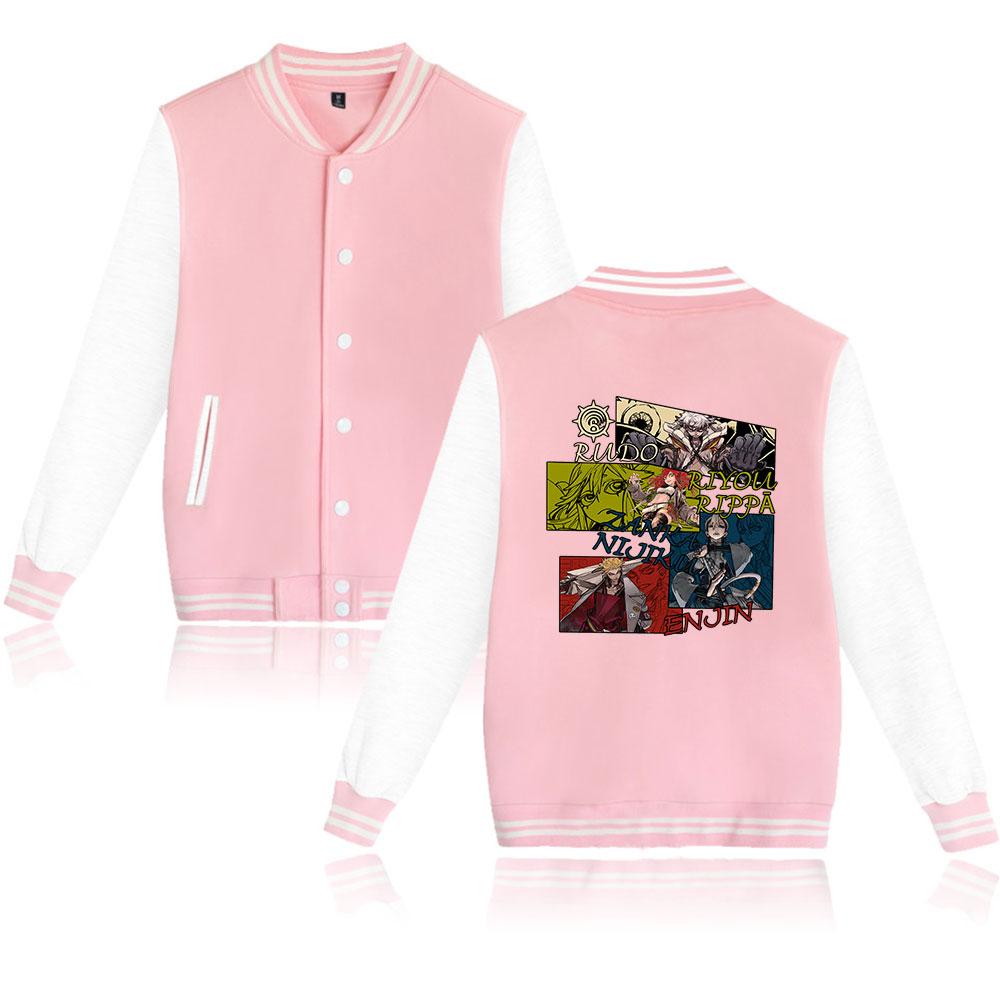 

Gachiakuta Print Мужчины Женщины Хип-хоп Куртка Пальто Толстовки Толстовка Бейсбольная форма Уличная одежда Мальчики Девочки Кардиган Топы Одежда XXS розовый