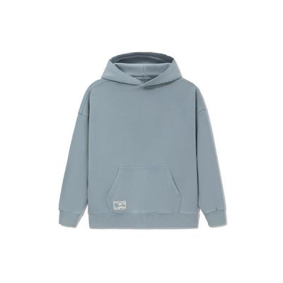 Li Ning Sports Trend Series Solid Color Loose Fit Hoodie Unisex Hoodies Light-Gray-Blue AWDS067-7