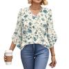 Blouses For Women Dressy Casual 3/4 Length Sleeve Womens Tops V Neck Tshirts Shirts With Flared Sleeve