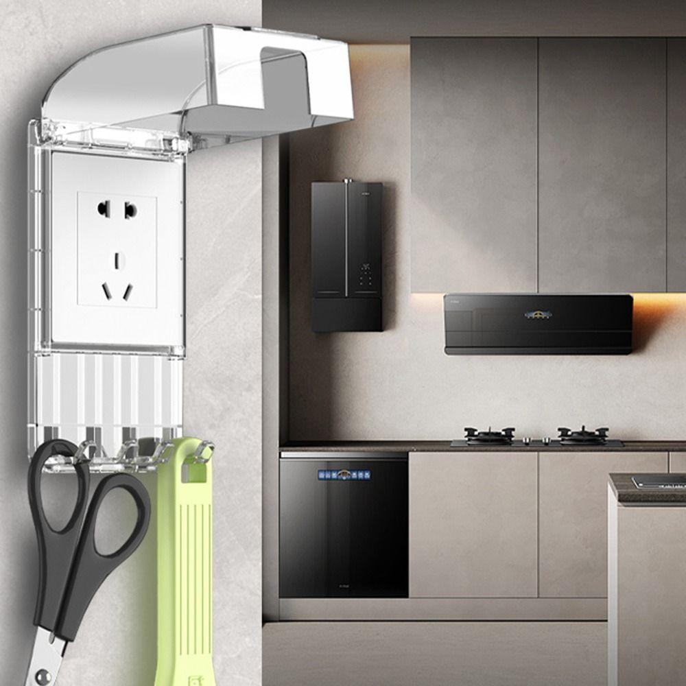 86 Type Switch Protective Cover with Hook Waterproof Electric Plug Cover Self-Adhesive Transparent Switch Waterproof Cover