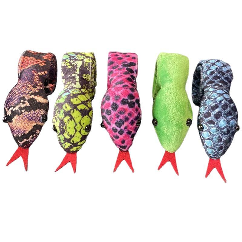 Creative Children Soft Skin Design Snake Bracelet Pat Circle Funny Snake Slap Bracelets Fun Party Favors For Kids Holiday Gifts