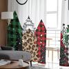 Christmas Tree Leopard Snowflake Living Room Transparent Tulle Window Curtain Bedroom Kitchen Decor Veil Drapes Curtains
