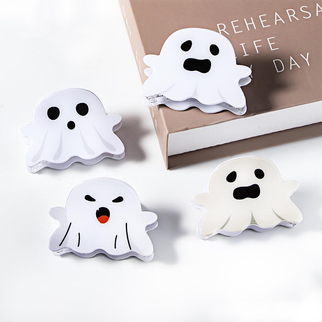 3PCs Halloween Ghost Hair Claws Acrylic Cartoon Hair Clips Crab For Women Girl Gift Hair Accessories Festival Headwear