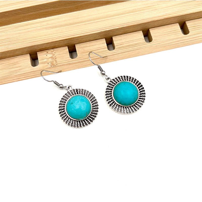 Bohemian Retro Ethnic Turquoise Earrings Set for Women