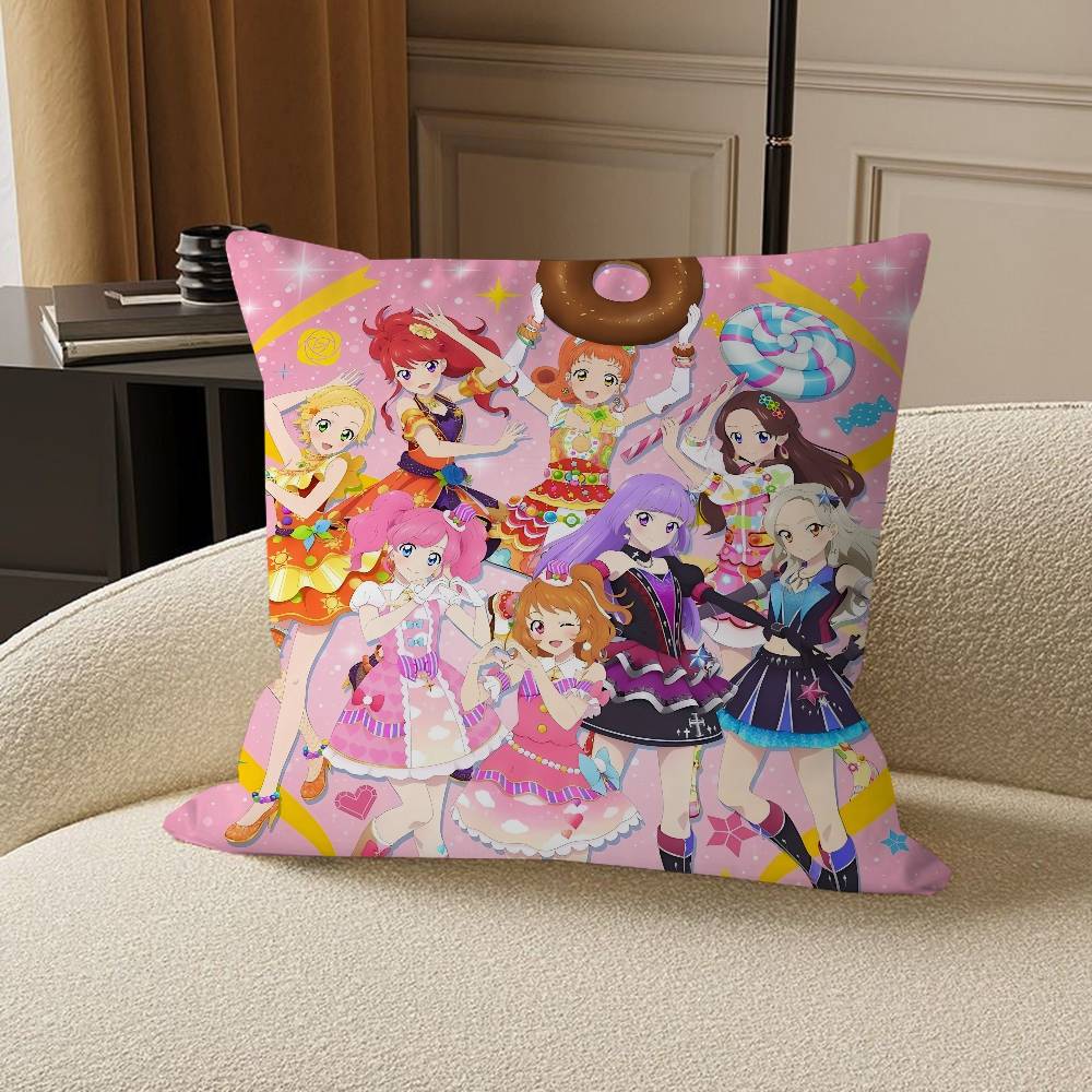 Aikatsu! Cushion Cover Car Throw Pillow Case For Sofa Car Christmas Gift 40x40cm 45x45cm