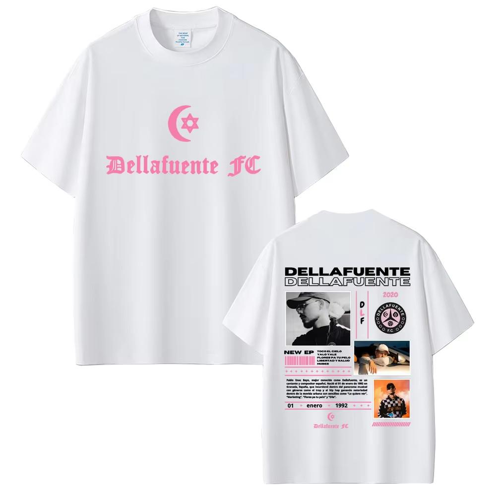 Dellafuente 2025 Music Album Double Sided Print T-shirt Fan Gift Men's Women Fashion Casual Cotton T Shirts Male Vintage Tshirt