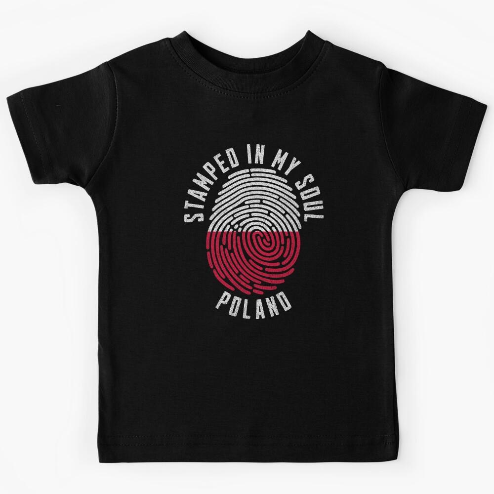 Stamped in My Soul Poland Flag Design Polish Pride Kids T-Shirt 100