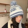 Winter new Fair Island wind jacquard knitted wool hat children show small face thickened warm ear protector cold hat