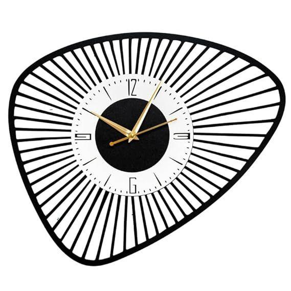 

Irregular Asymmetrical Metallic Analog Wall Clock for Home, Office, Living Room, Bedroom, Kids Room & Kitchen 41 X 32 CM чёрный
