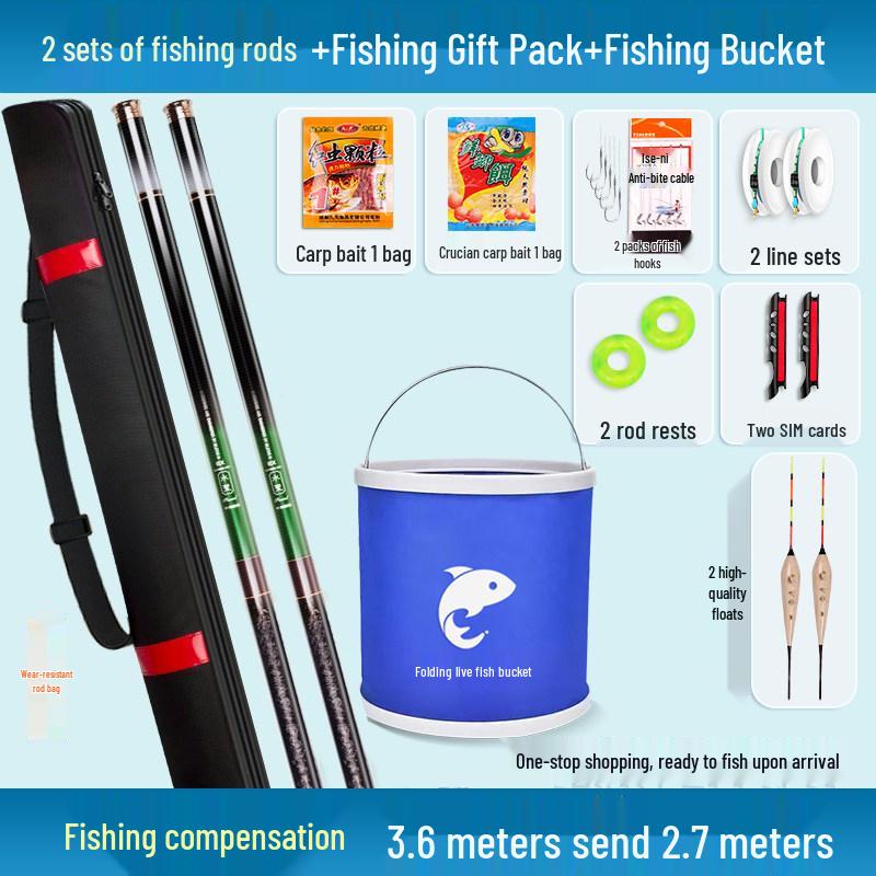 

Beginner Fishing Rod Set: Complete Short Section Combo with Tackle Supplies