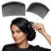 DazzleDiva Black Hair Side Combs, 2-Pack Durable Plastic Clips for Styling Updos 2Pcs